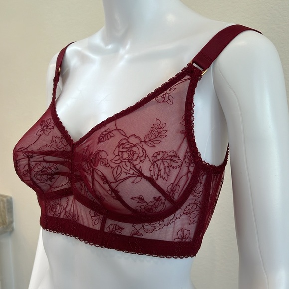 Agent Provocateur Burgundy Red Lace Bra (Size 3) - Picture 3 of 9